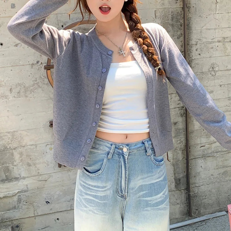 Lunara Winter™ O-Neck Button Down Knit Sweater