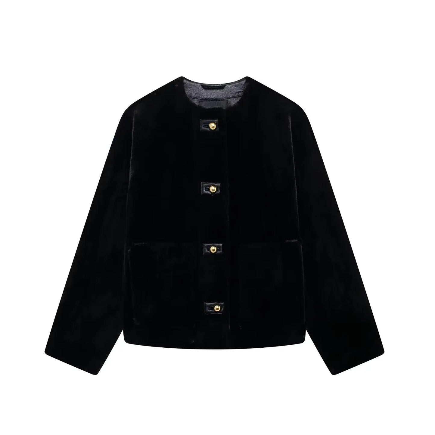 Lunara Winter™ Black Faux Fur Jacket for Women
