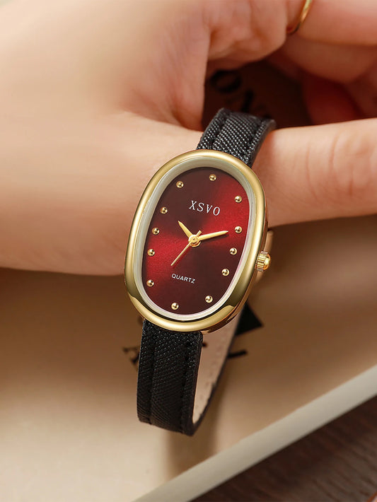 Velya Watches™ Women's Metallic Leather Strap