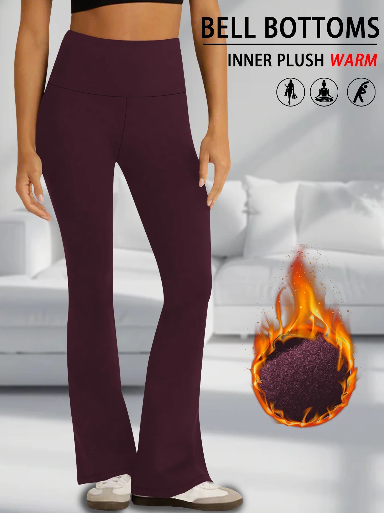 Lunara Winter™ High-Waisted Fleece Flare Leggings