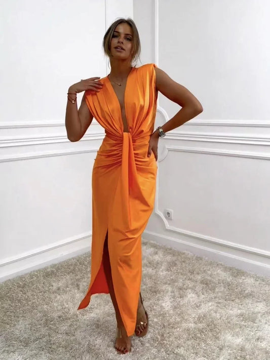 Amoura Dresses™ V Neck Strap Dress Light