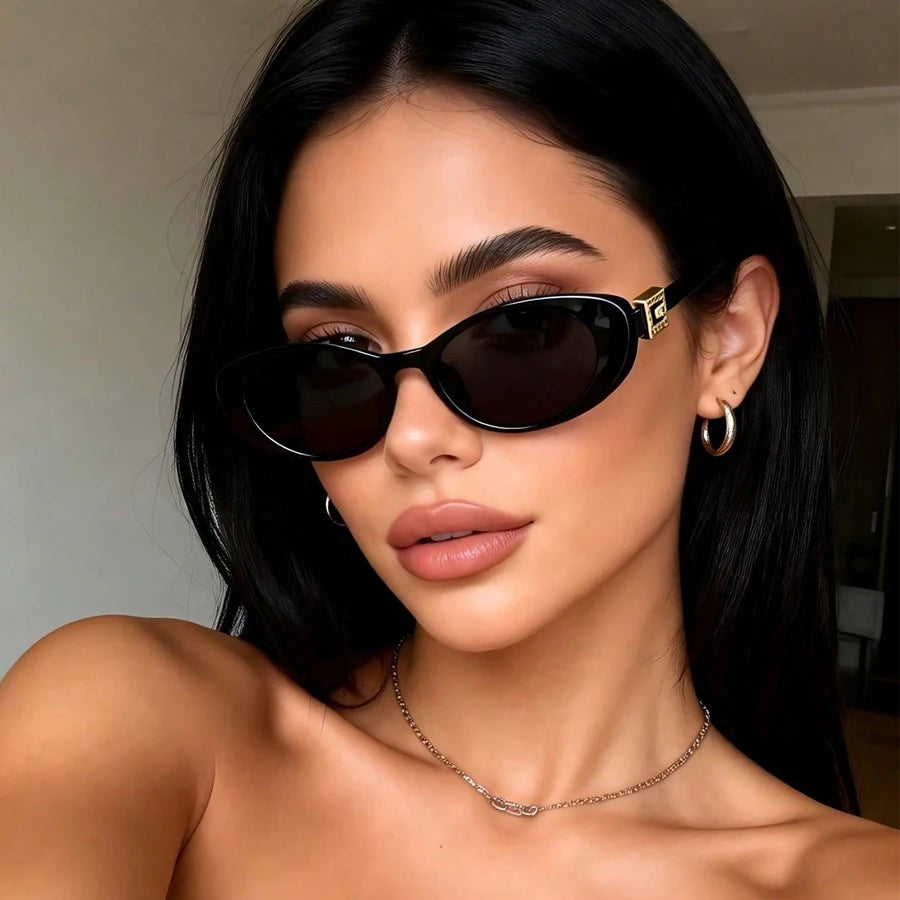 نظارات Velisse الشمسية بإطار بيضاوي عتيق