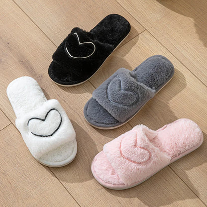 Lunara Winter™ Heart Slide Slippers