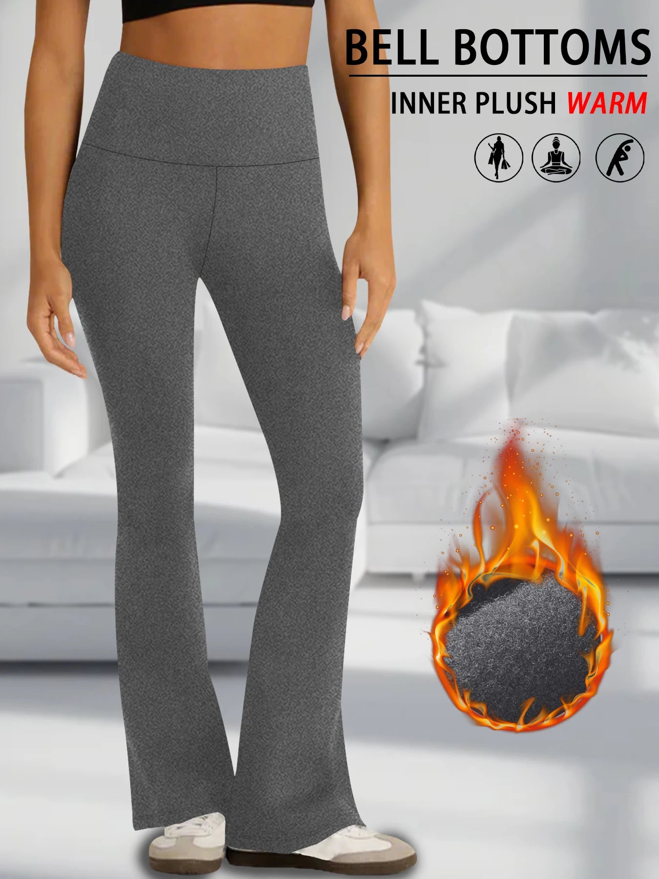 Lunara Winter™ High-Waisted Fleece Flare Leggings