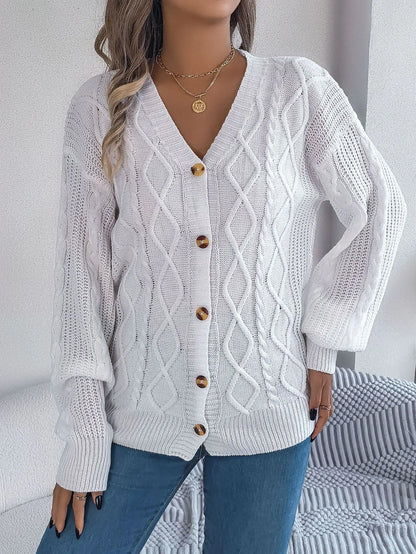 Lunara Winter™ Einreihiger Cardigan mit V-Ausschnitt