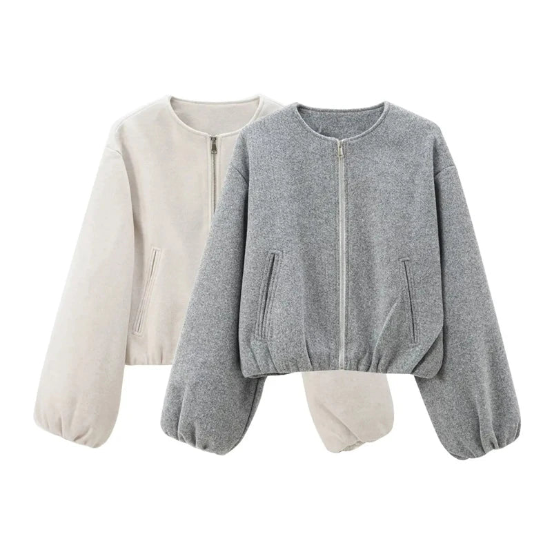 Lunara Winter™ Cropped Fleece Bomber Jacket