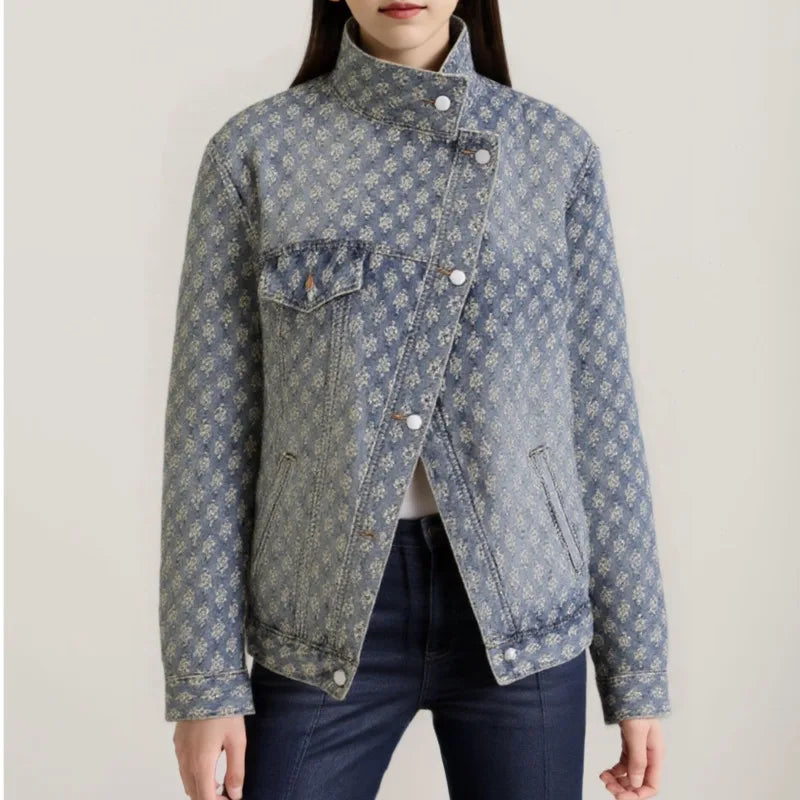 Lunara Winter™ Women’s Denim Coat Turtleneck
