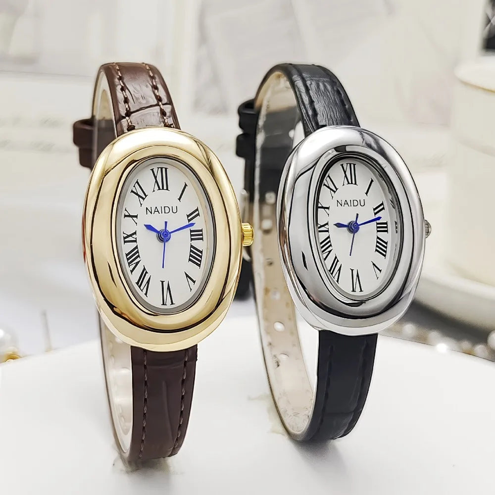 Velya Watches™ Relógio de quartzo oval vintage