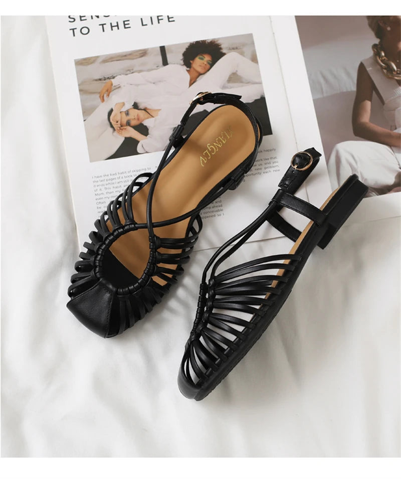 Solenne Shoes™ Casual Metallic Flat Sandals