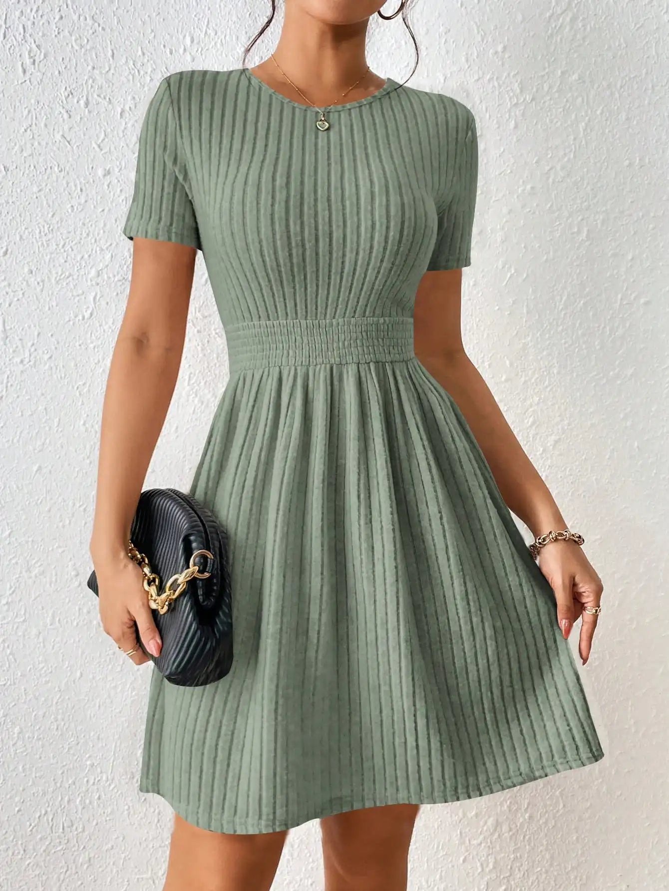 Amoura Dresses™ Ribbed Waist Knitted Dress