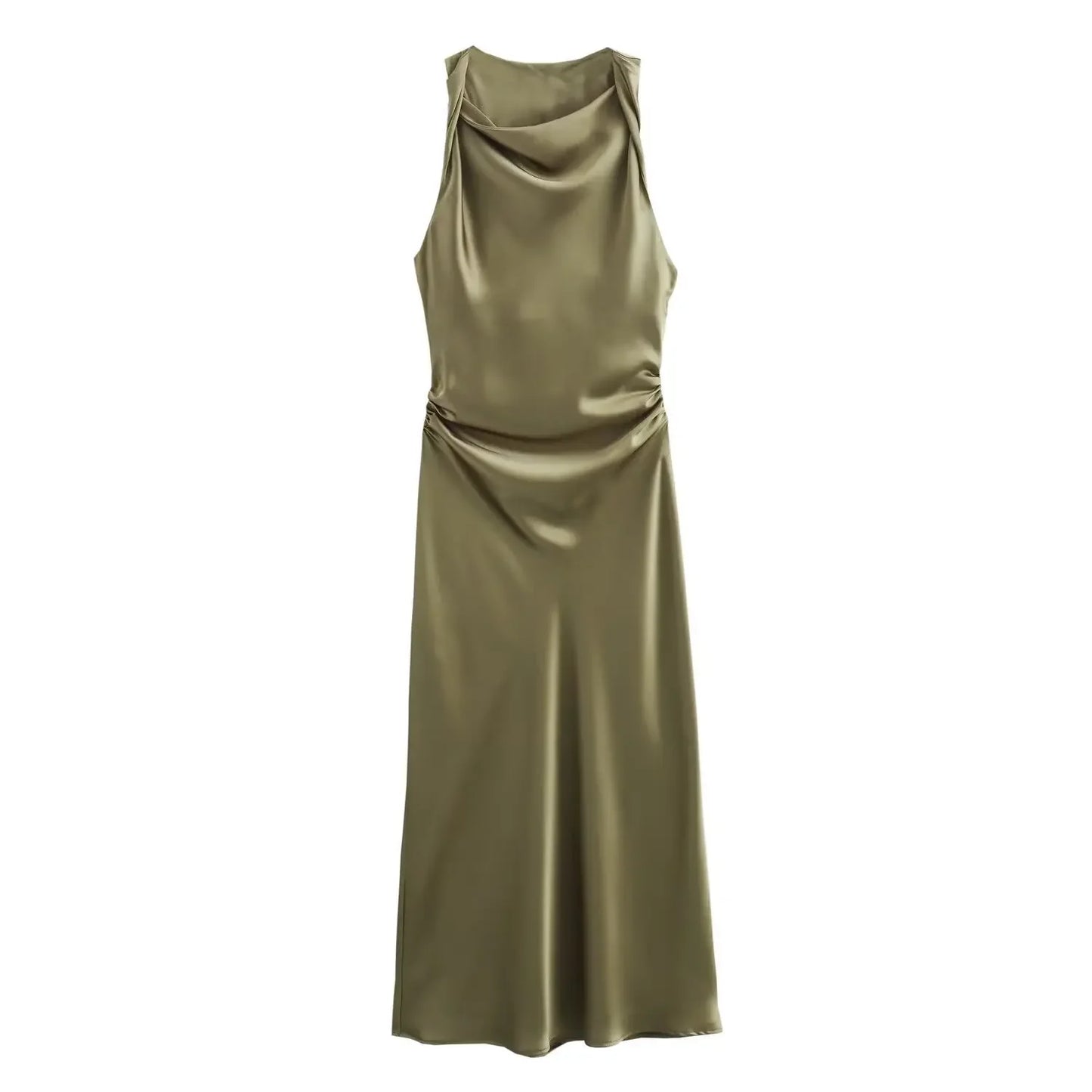 Amoura Dresses™ Sleeveless Satin Texture Dress