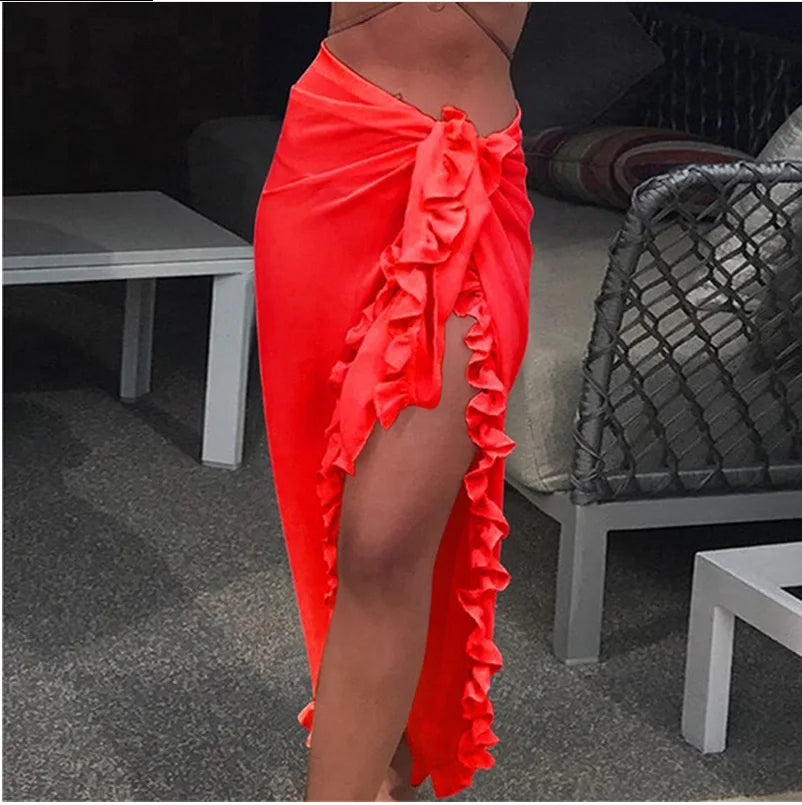 SeaLure™ Seraphina Maxi Sarongue com babados