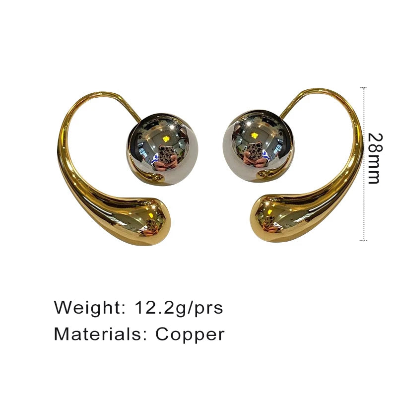 Elara Jewelry™ Modern Orb Curve Ear Cuff
