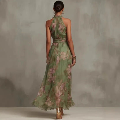 Amoura Dresses™ Elegant Ruched Chiffon Flowy Dress