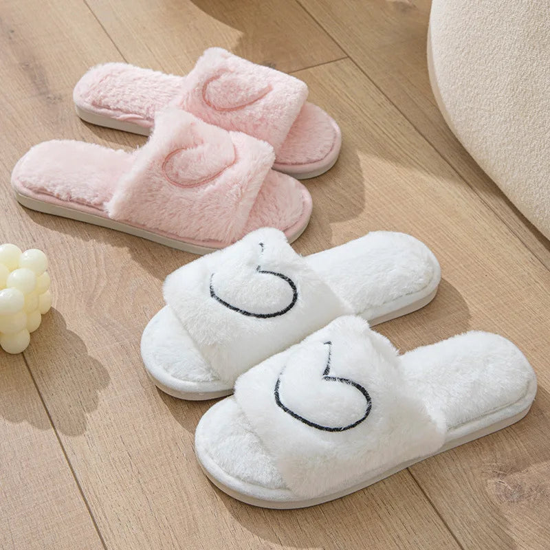 Lunara Winter™ Heart Slide Slippers