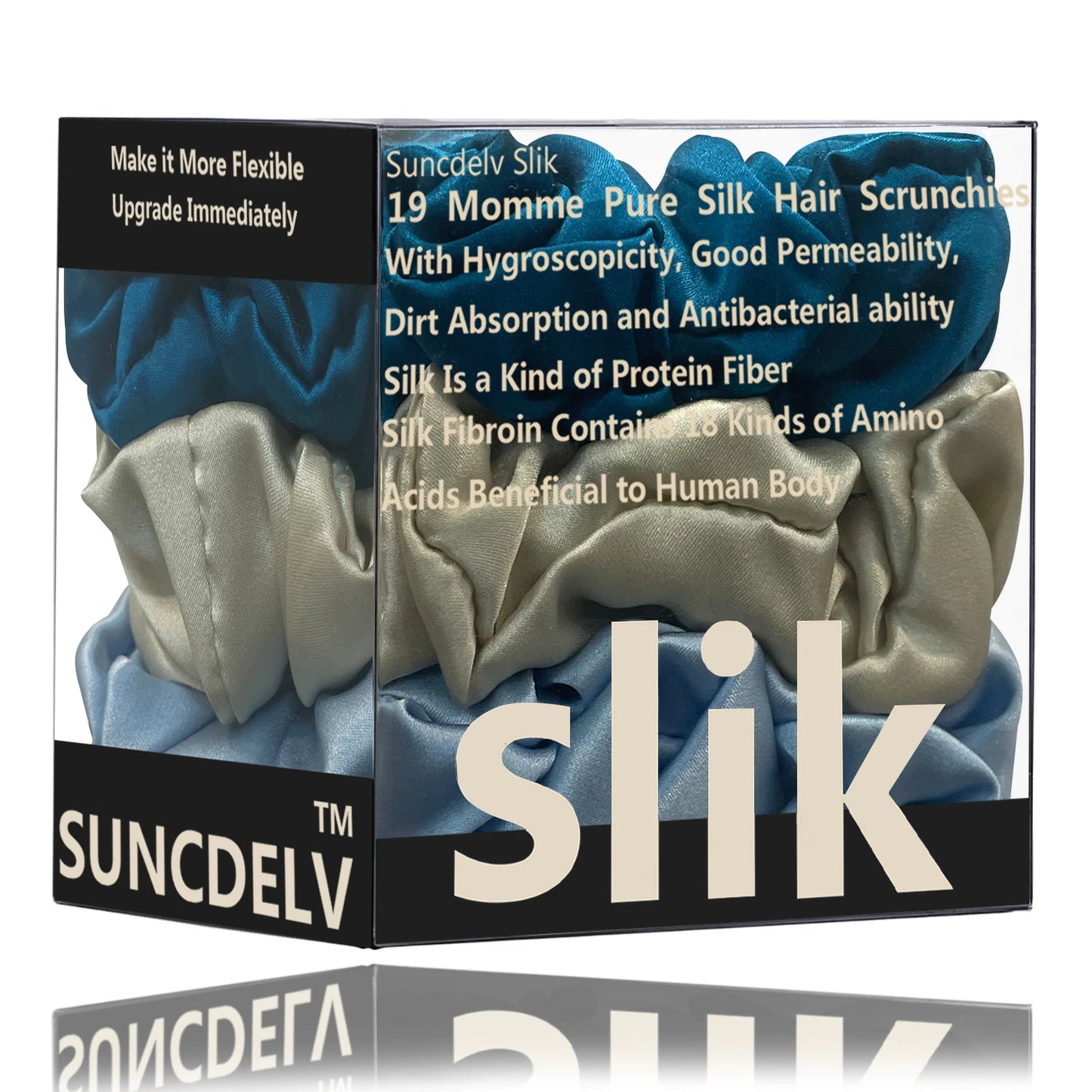 SatinÉclat™ 3 قطع ربطات شعر من الحرير الخالص