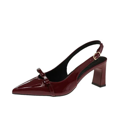 Solenne Shoes™ Pointed Toe Bow Midi Heel