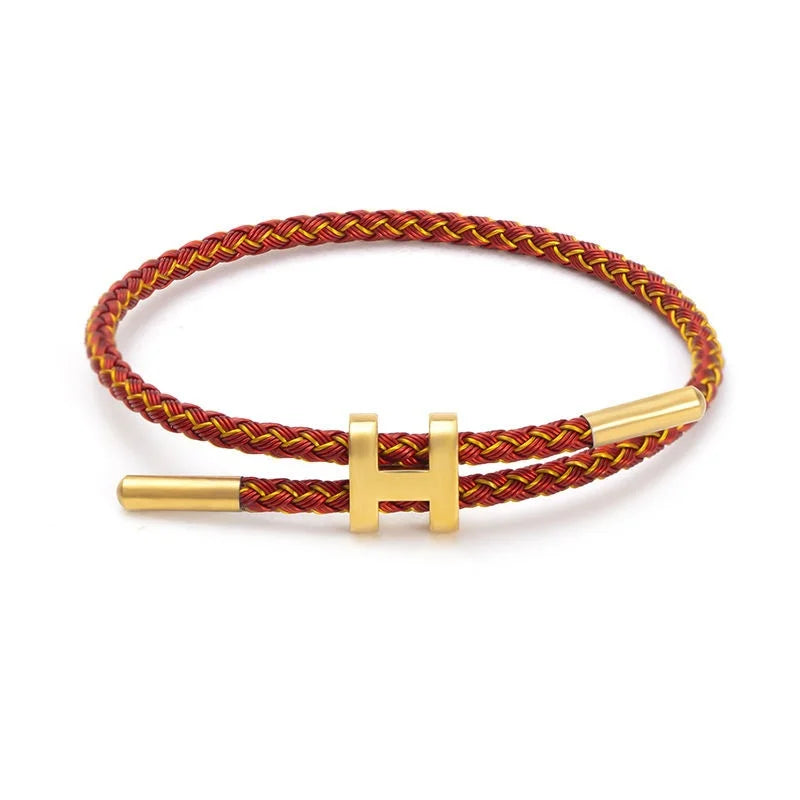 Elara Jewelry™ Braided Cord Gold Clasp Bracelet