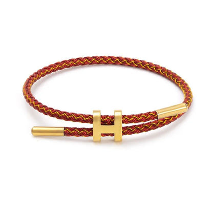 Elara Jewelry™ Braided Cord Gold Clasp Bracelet