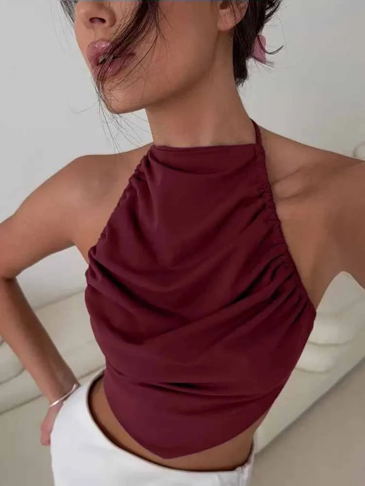 Satin Éclat™ Backless Halter Top