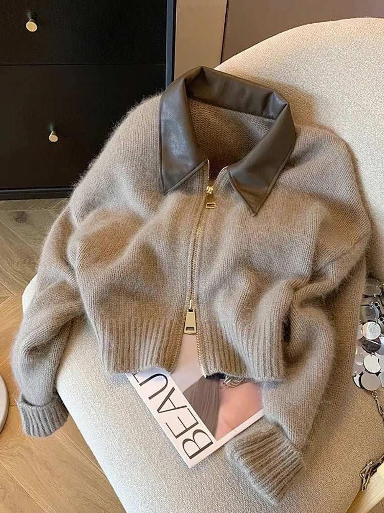Lunara Winter™ Cropped Knit Bomber Jacket