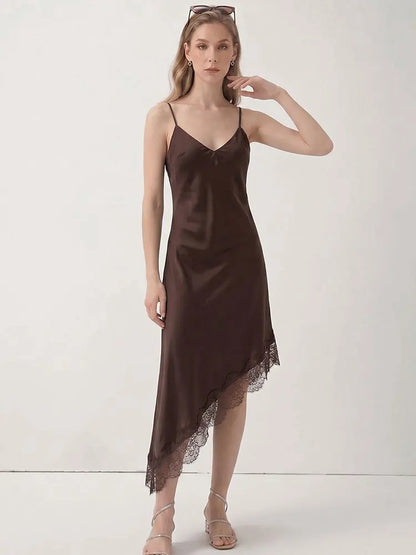 Amoura Dresses™ Minimalist Brown Slip Slim Dress