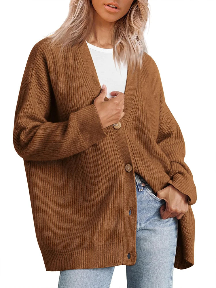 Lunara Winter™ Strickjacke mit V-Ausschnitt
