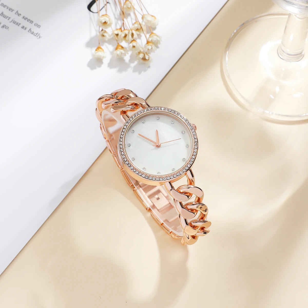 Relógio de aço com corrente e mostrador Velya Watches™