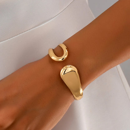 Elara Jewelry™ Gold Open Cuff Bracelet
