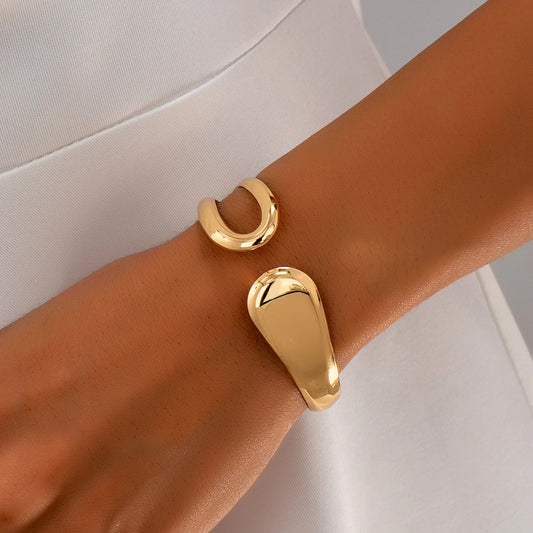 Elara Jewelry™ Gold Open Cuff Bracelet