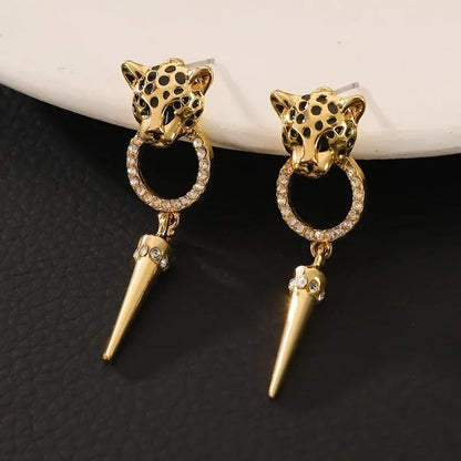 Elara Jewelry™ Leopard Spike Hoop Earrings