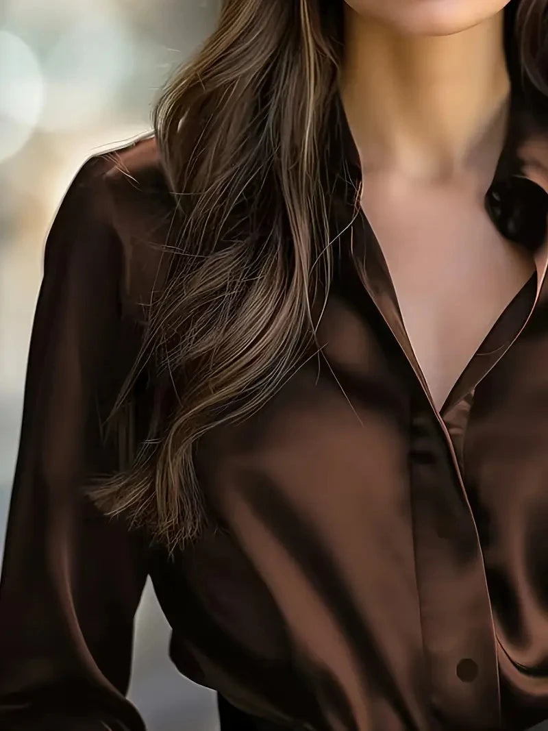 SatinÉclat™ Long Sleeve Blouse