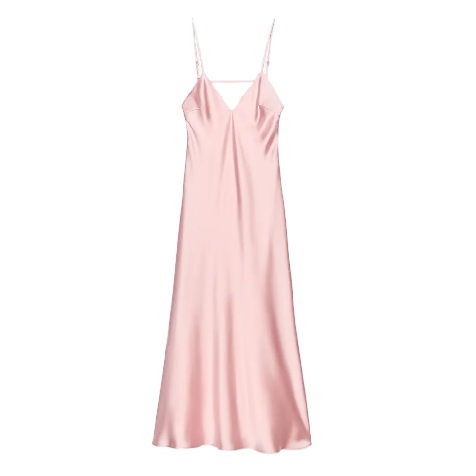 Satin Éclat™ Women’s V-Neck Long Dress
