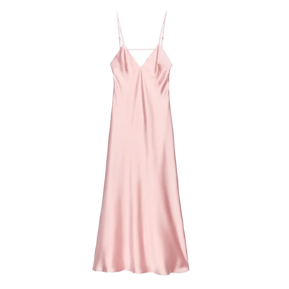 Satin Éclat™ Women’s V-Neck Long Dress