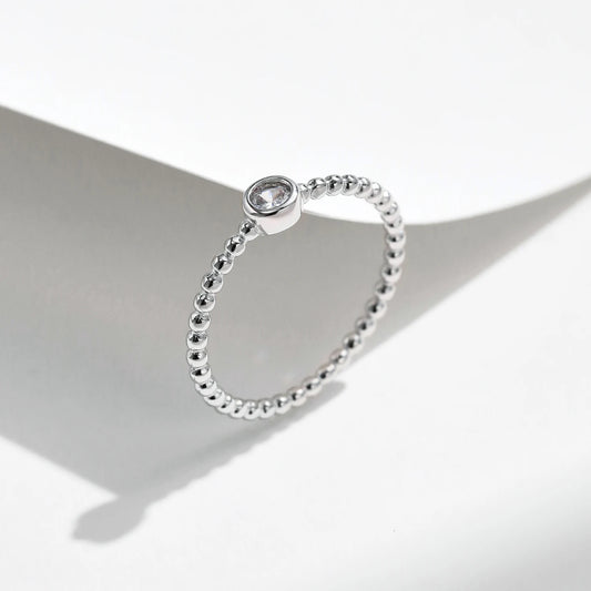 Elara Jewelry™ Lunéa Beaded Halo Ring