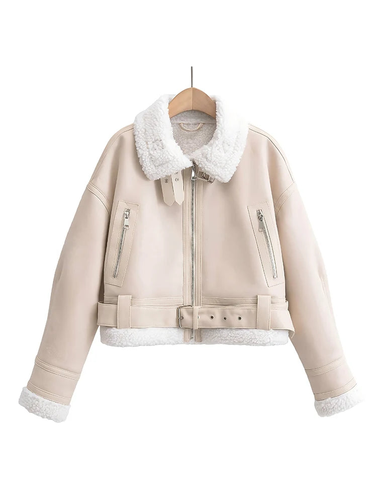 Lunara Winter™ Faux Leather Aviator Jacket
