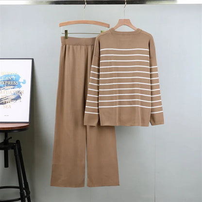Lunara Winter™ 2-Piece Stripe Sweater Set