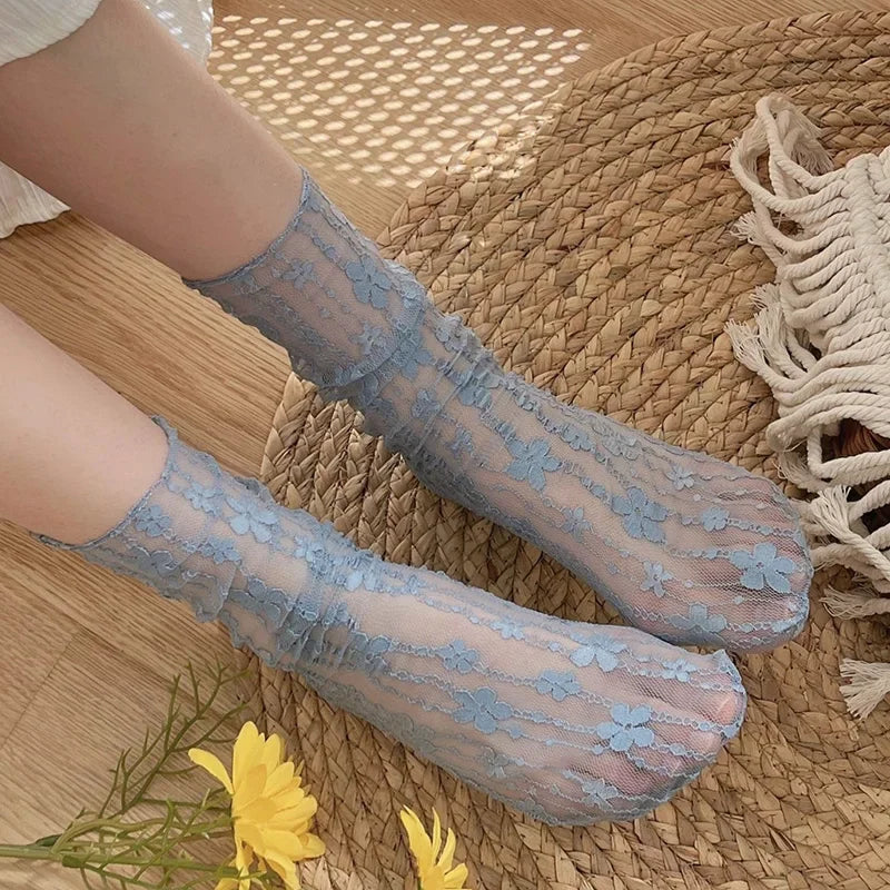 Lunara Winter™ Ladies Floral Lace Socks