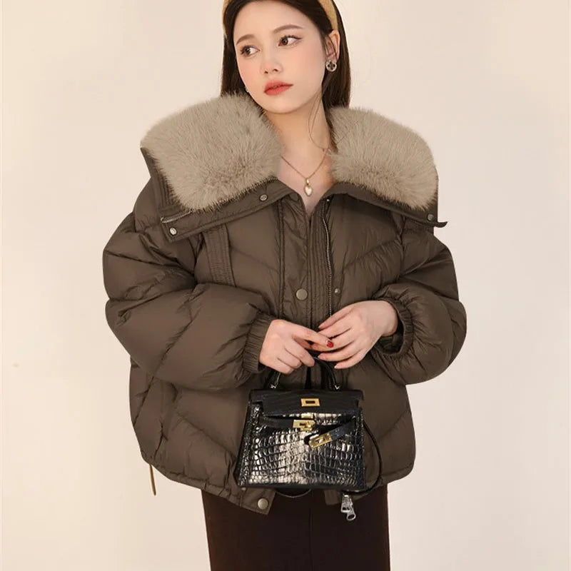 Parka corta con cuello de piel Lunara Winter™