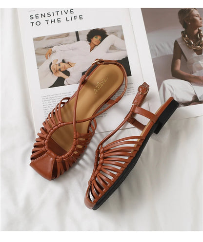 Solenne Shoes™ Casual Metallic Flat Sandals