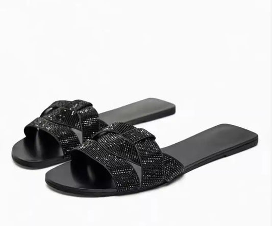Solenne Shoes™ Rhinestone Flip-Flops Sandals