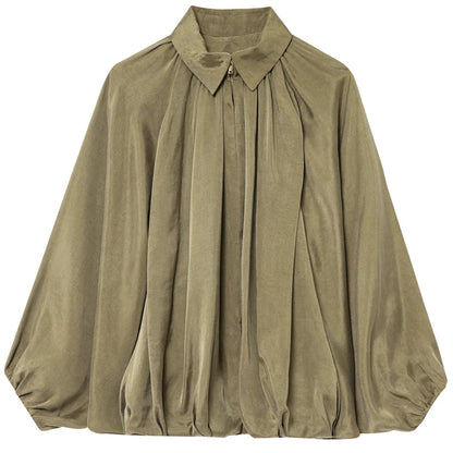 Lunara Winter™ Cropped Pleated Collar Blouse
