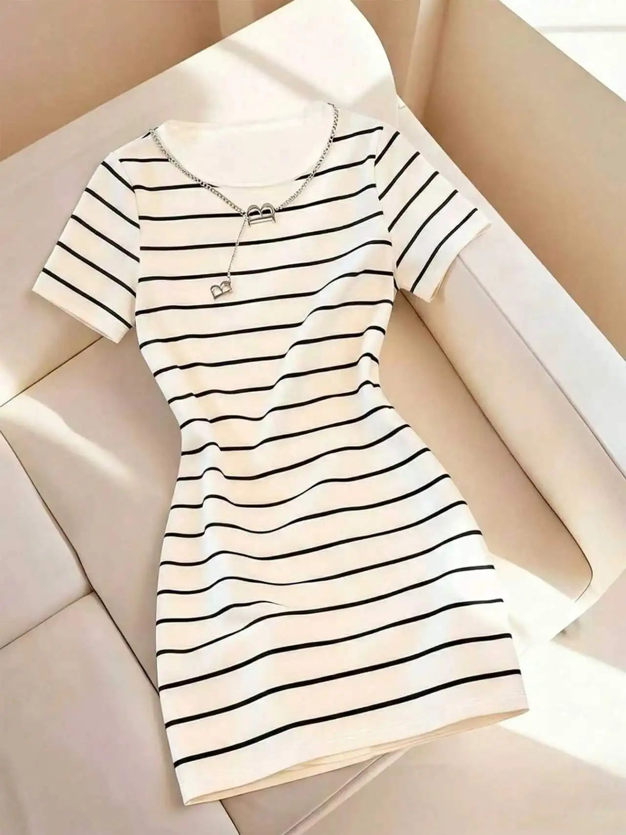 Amoura Dresses™ Elegant Casual Striped Print Dress