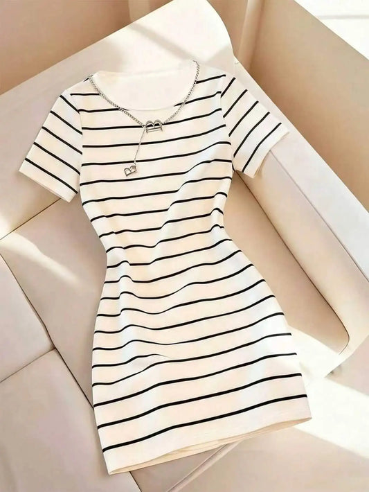 Amoura Dresses™ Elegant Casual Striped Print Dress