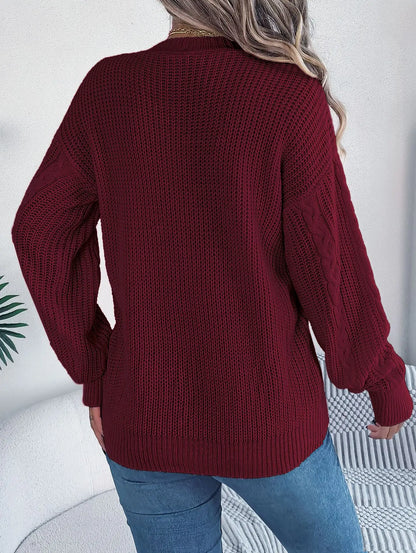 Lunara Winter™ Einreihiger Cardigan mit V-Ausschnitt