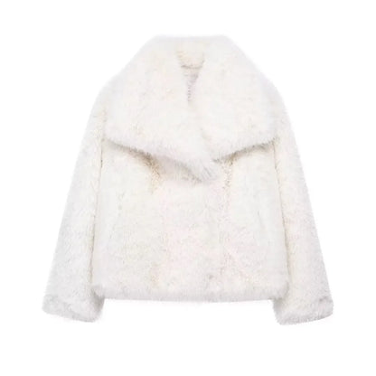 Jaqueta luxuosa de pele sintética cortada Lunara Winter™