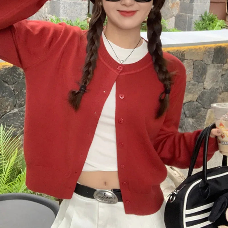 Lunara Winter™ O-Neck Button Down Knit Sweater