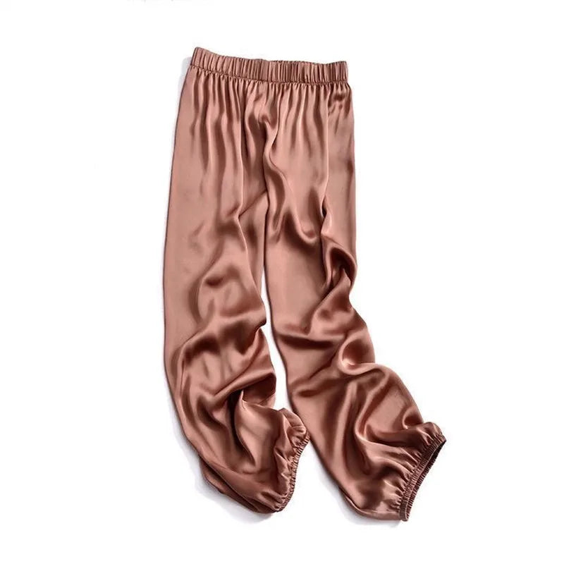 Satin Éclat™ High Waist Ice Silk Pants