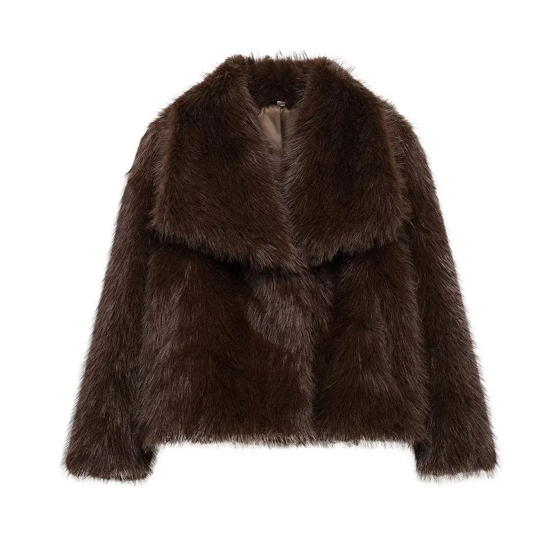 Jaqueta luxuosa de pele sintética cortada Lunara Winter™