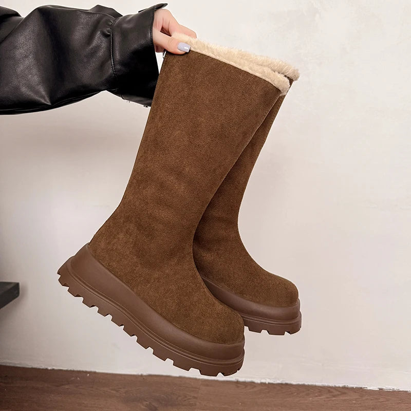 Lunara Winter™ Fleece Suede Knee Boots